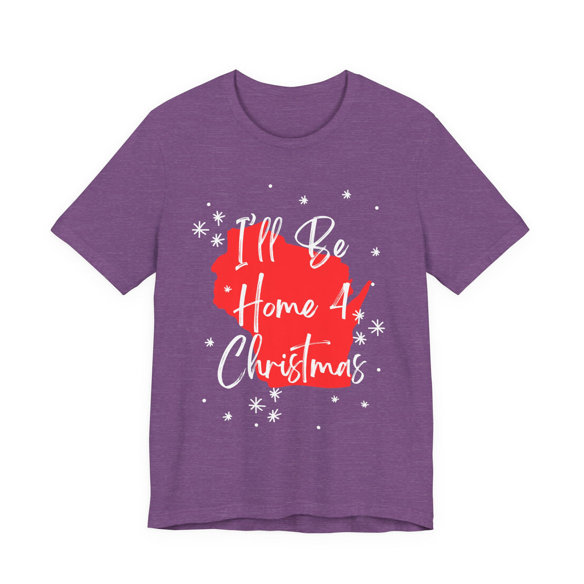 Wisconsin, I'll Be Home For Christmas T Shirt, shirt color and fit view 7