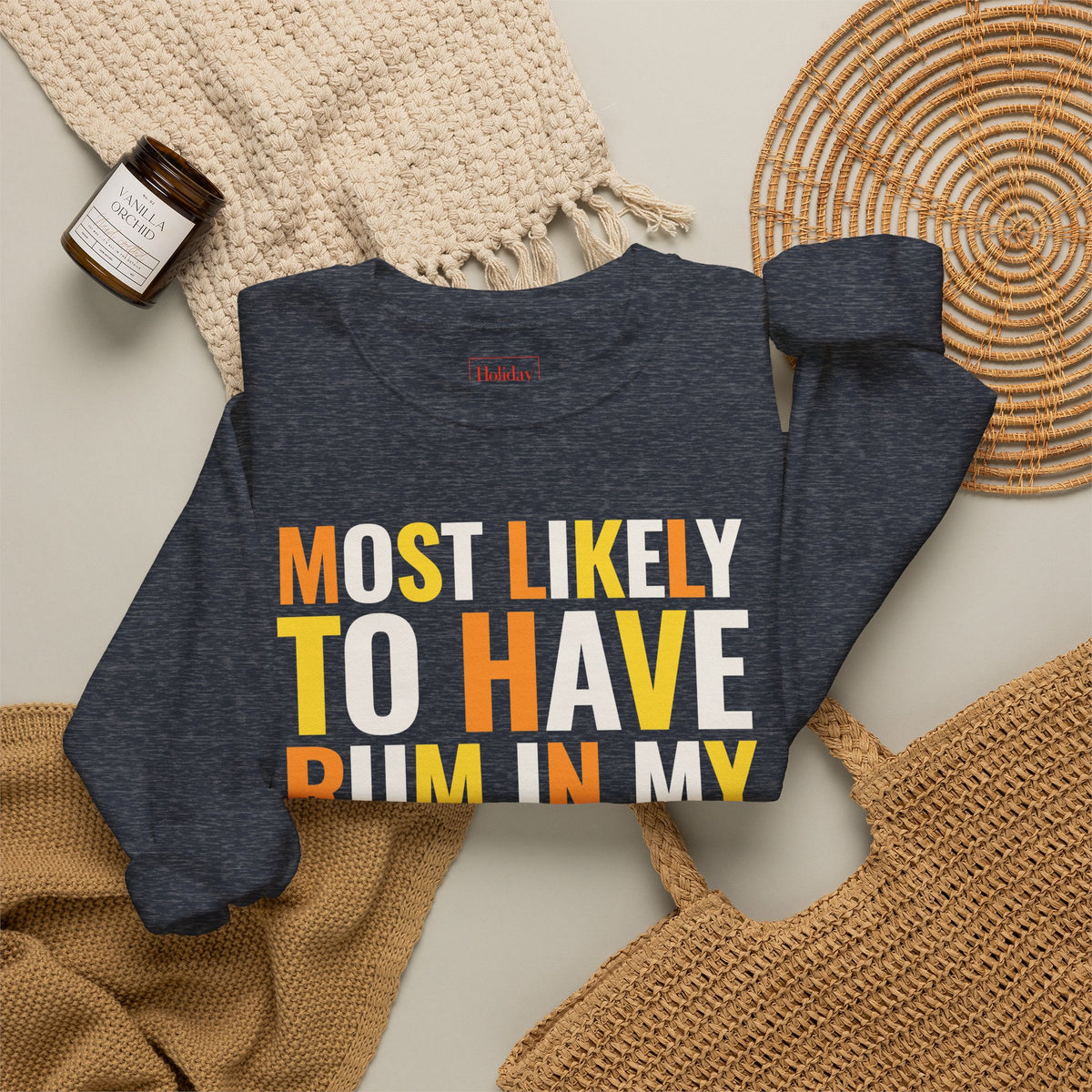 Most Likely to Have Rum in My Cider on Halloween Crewneck Sweatshirt