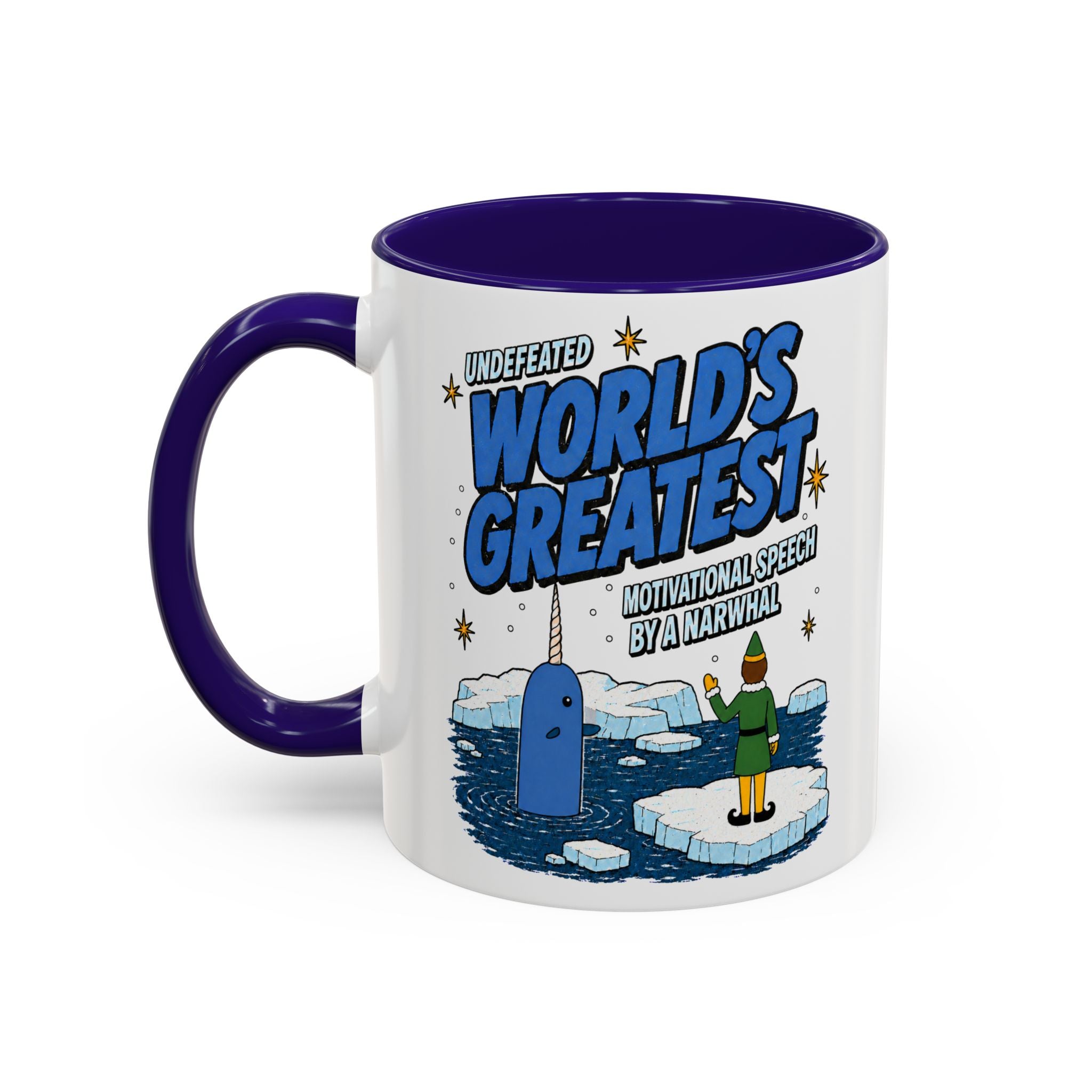 Buddy The Elf Motivational Narwhal Coffee Mug (11oz) by Holiday Fun, alternate product view 5