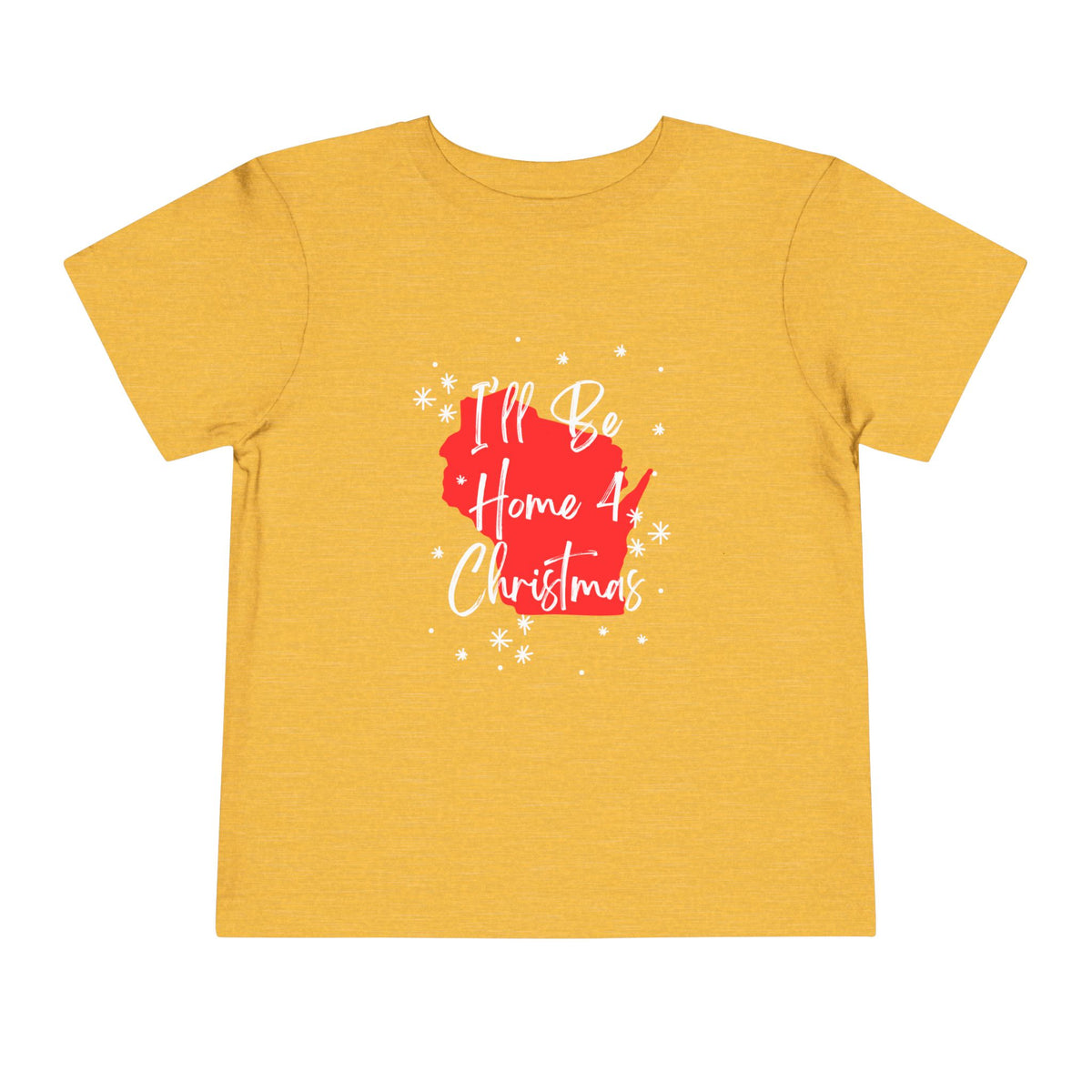 Toddler I'll Be Home For Christmas Wisconsin T Shirt – Holiday Fun product photo