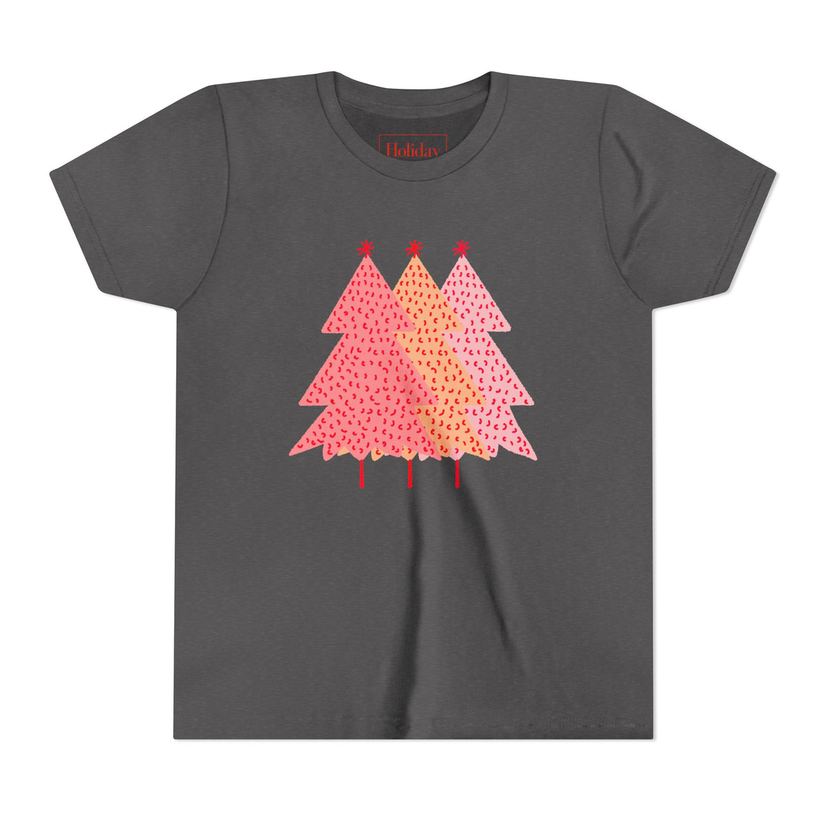 Youth Simple Pink Pine Trees T-Shirt