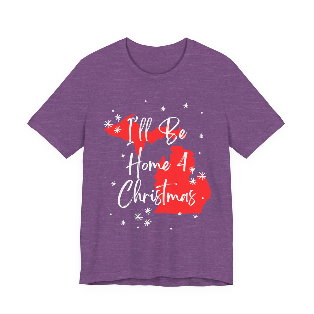 I'll Be Home For Christmas Michigan T Shirt, shirt color and fit view 6