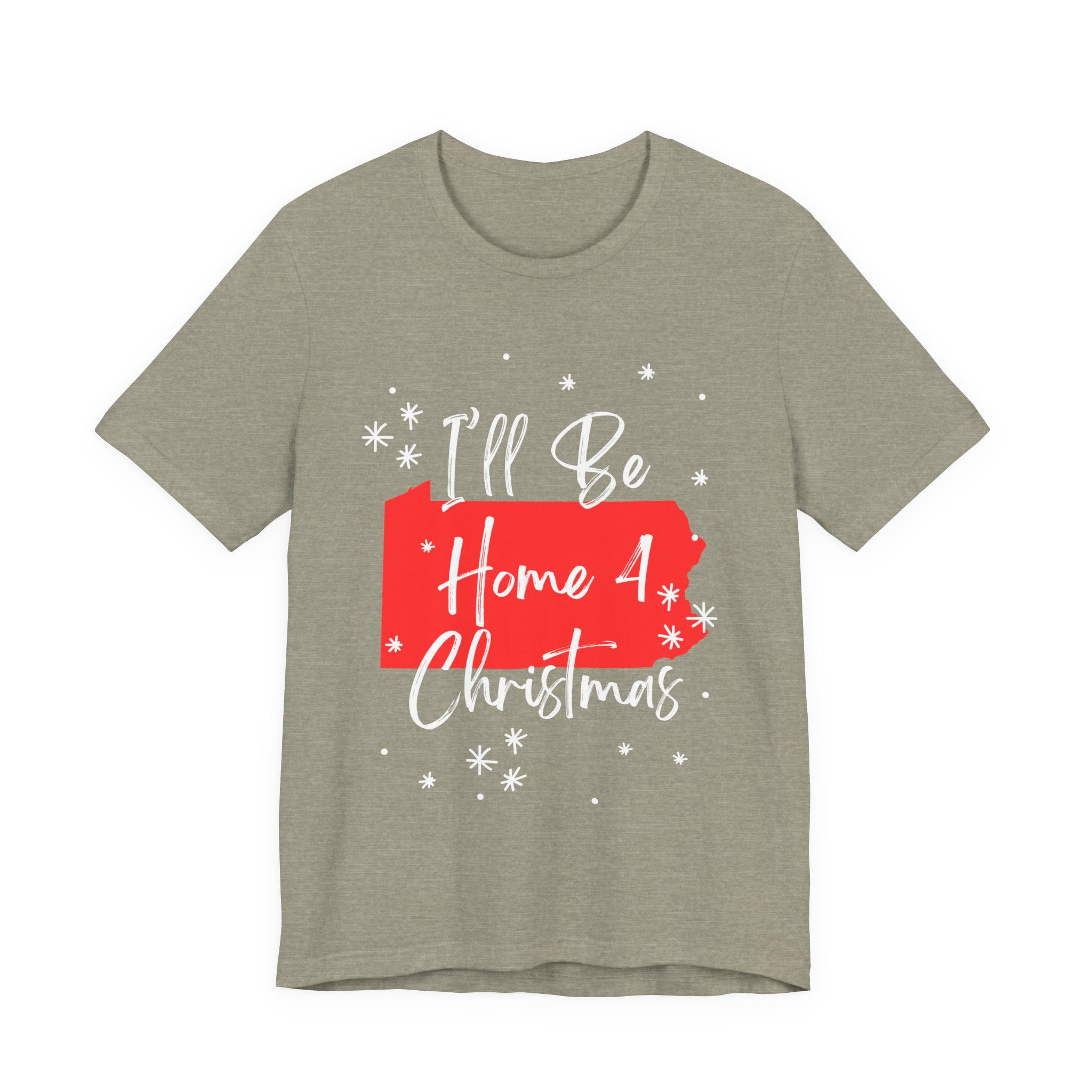 Pennsylvania, I'll Be Home For Christmas T Shirt, shirt color and fit view 2