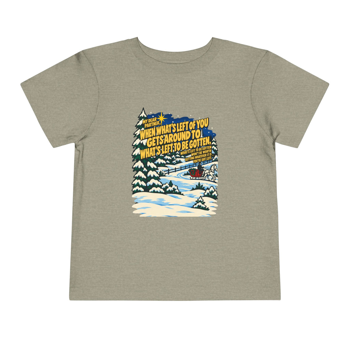 Toddler White Christmas Quote T-Shirt, apparel product mockup 4