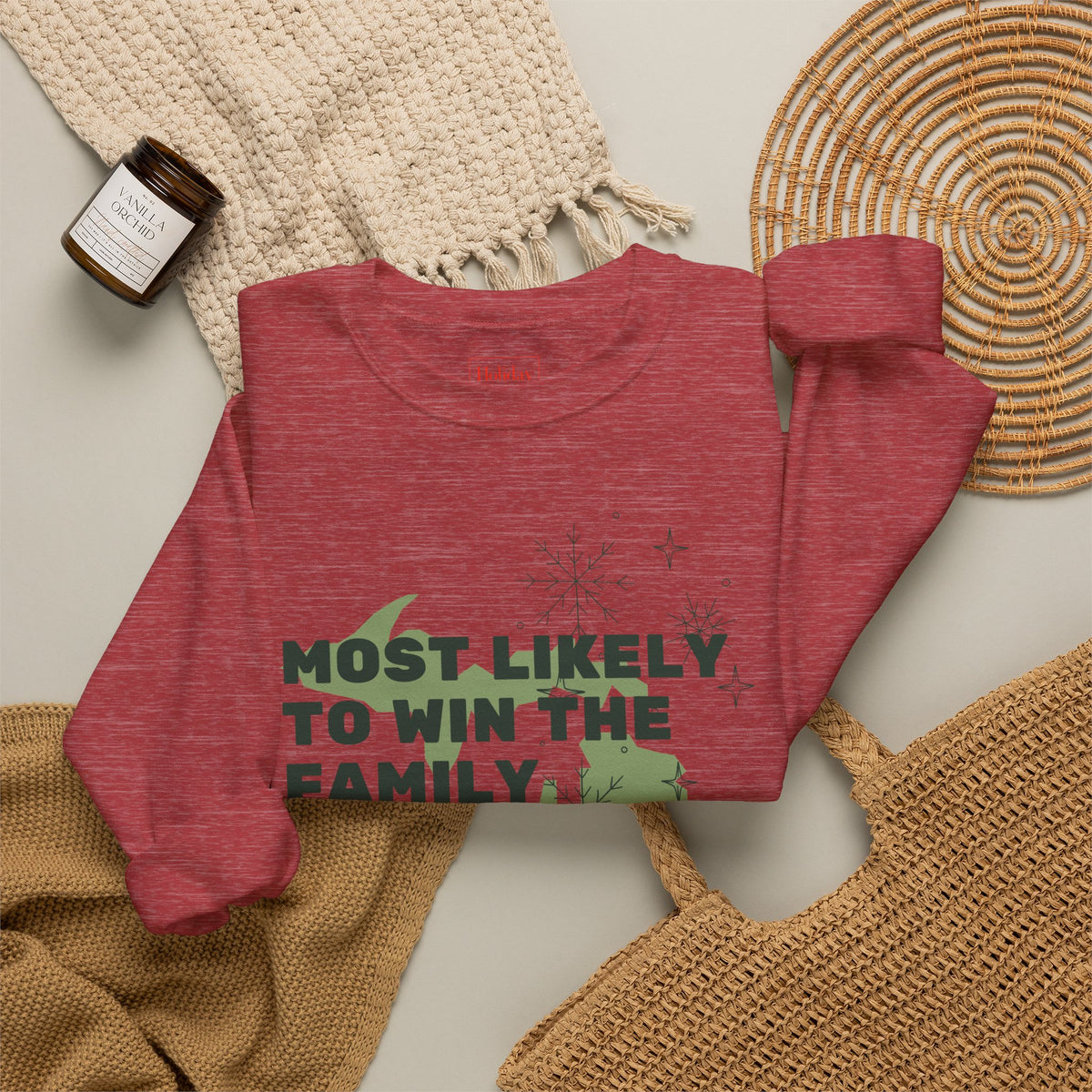Most Likely to Win the Family Euchre Tournament Crewneck Sweatshirt