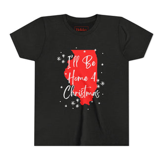 Youth Illinois, I'll Be Home For Christmas T Shirt