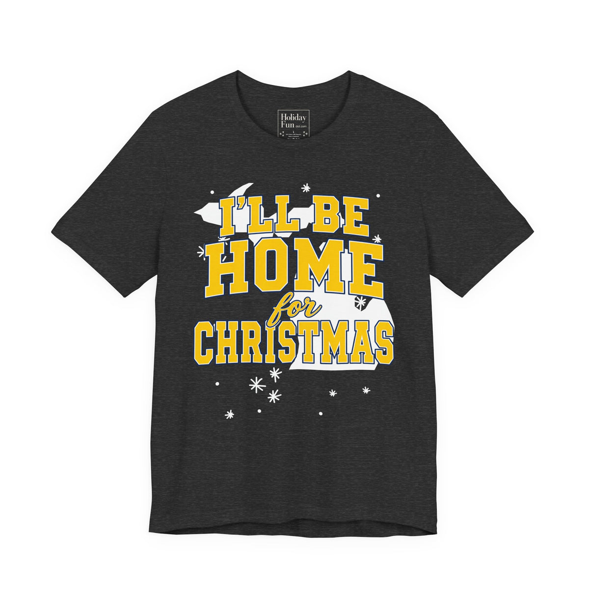 Great Lakes Michigan holiday T-shirt in maize and blue