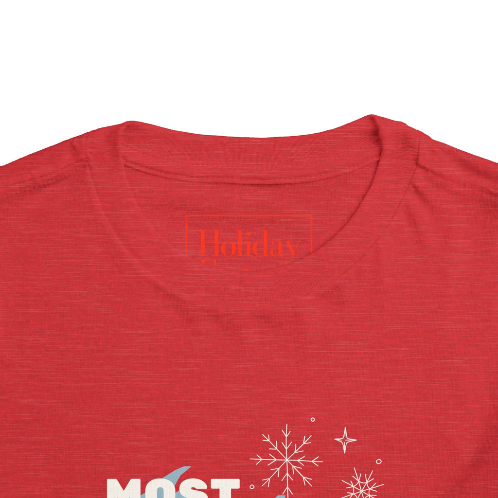 Toddler Most Likely To Be Snowed In For Christmas T Shirt – Holiday Fun product photo