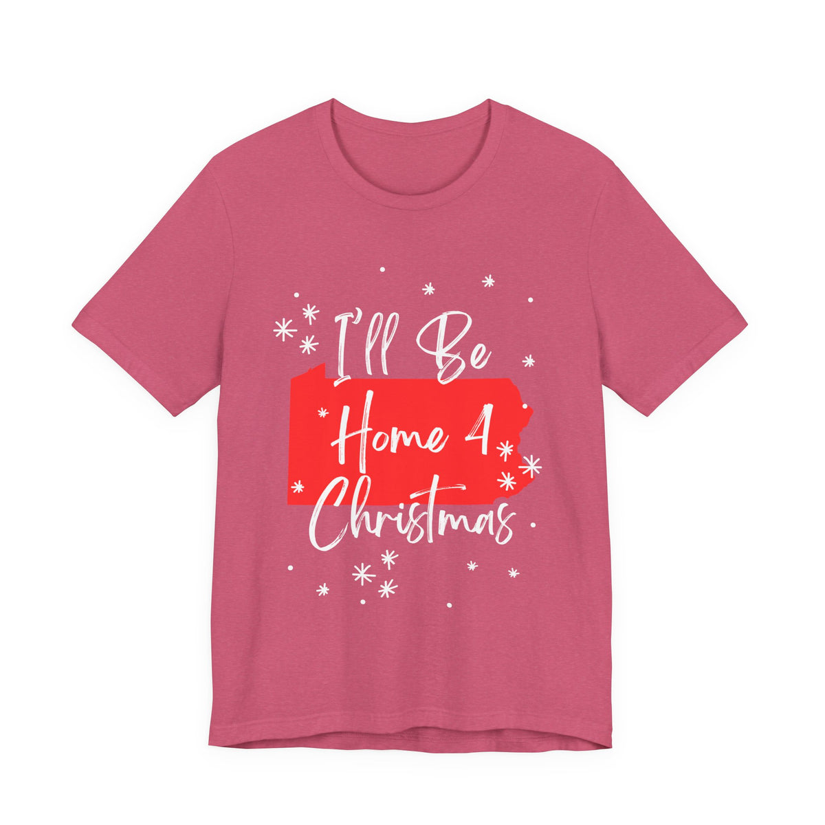 Pennsylvania, I'll Be Home For Christmas T Shirt, shirt color and fit view 7