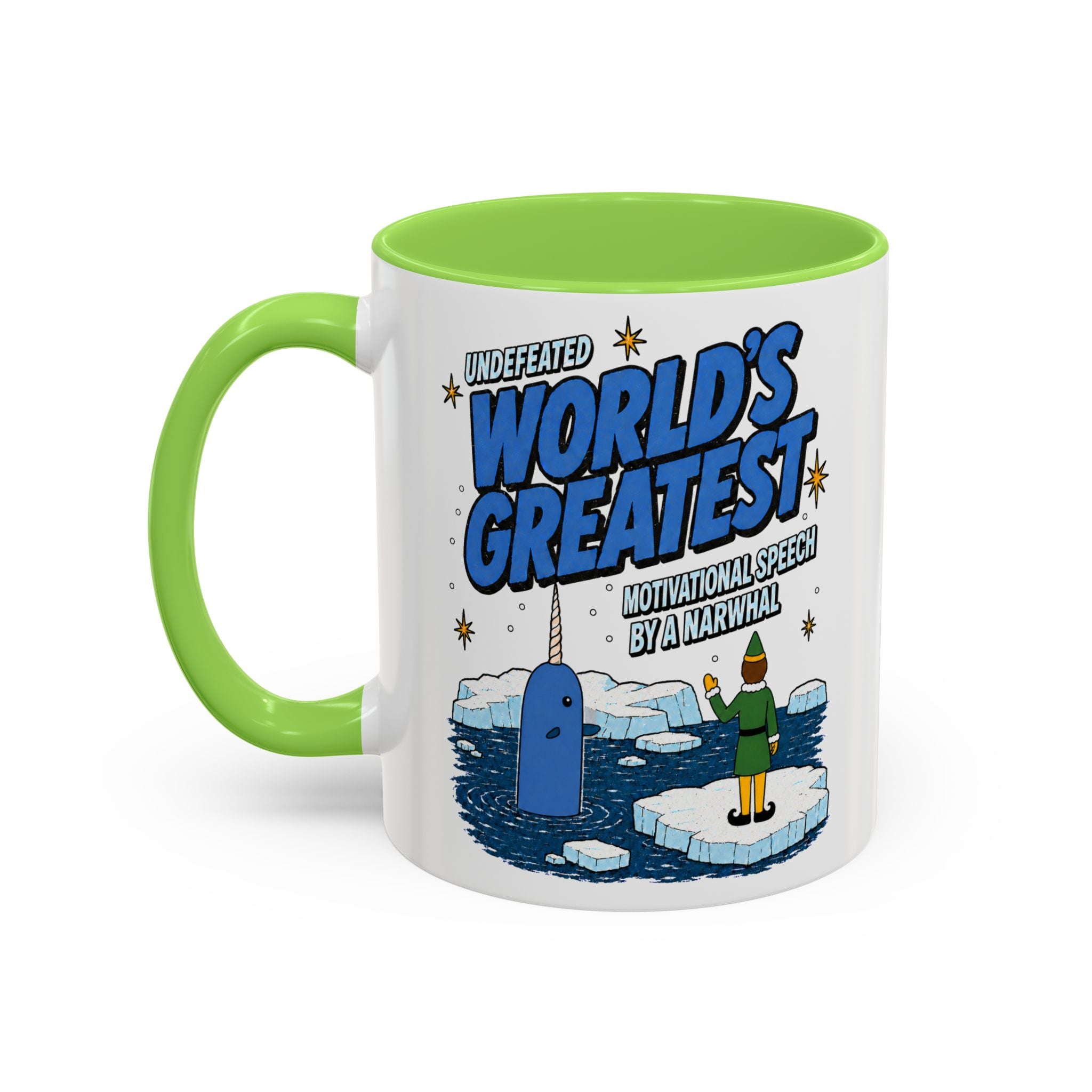 Buddy The Elf Motivational Narwhal Coffee Mug (11oz) by Holiday Fun, alternate product view 8