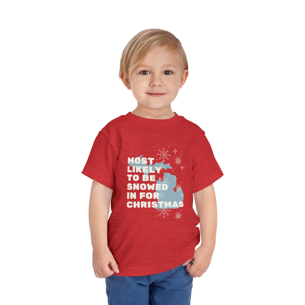 Toddler Most Likely To Be Snowed In For Christmas T Shirt – Holiday Fun product photo