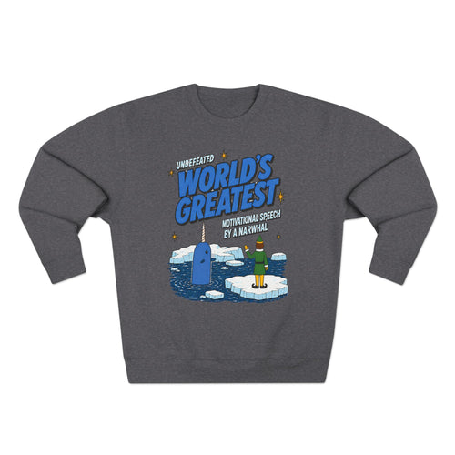 Buddy The Elf Narwhal Motivation Sweatshirt, sweatshirt color and fit view 2