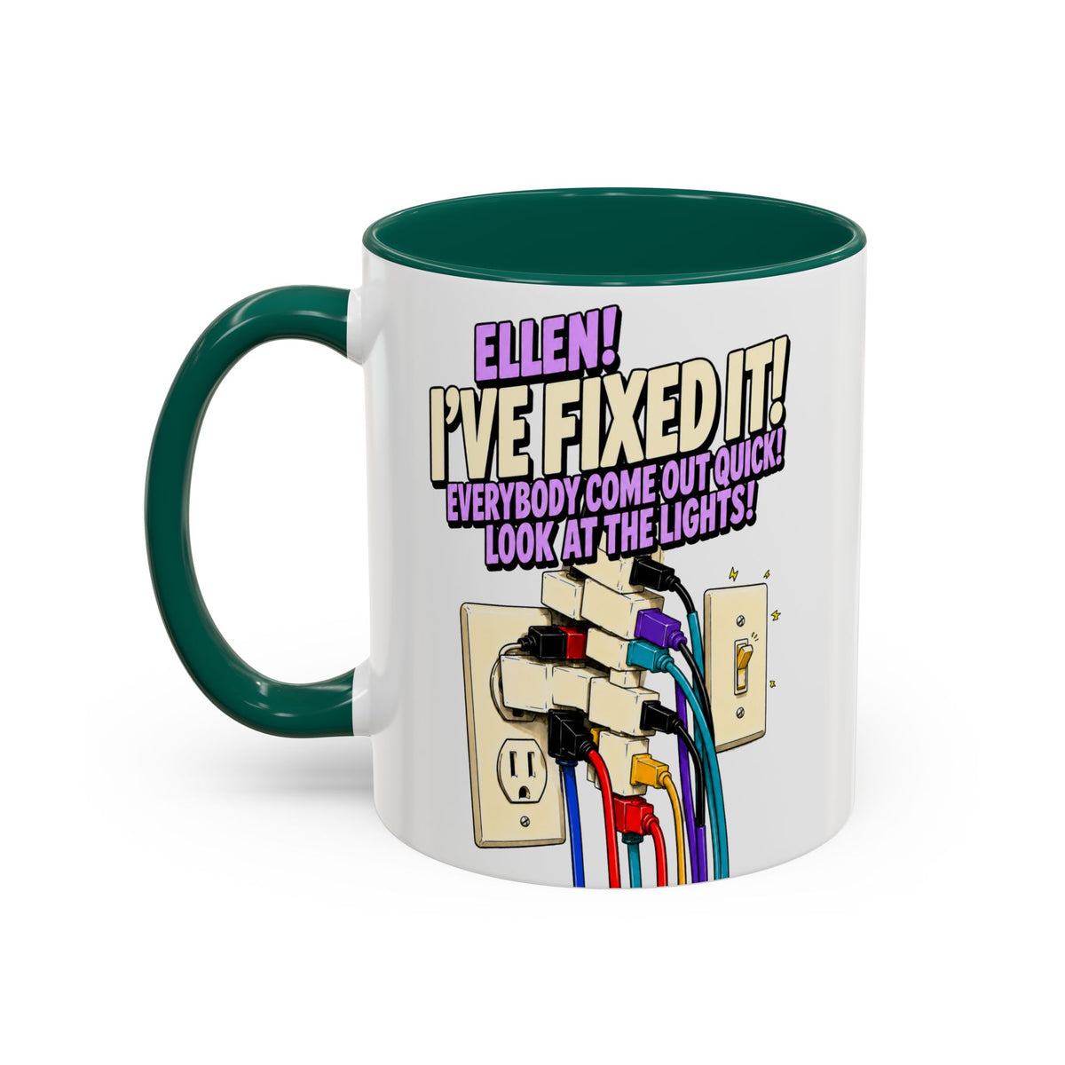 "Ellen! I’ve Fixed It!" Funny Christmas Vacation Coffee Mug (11oz) by Holiday Fun, alternate product view 6