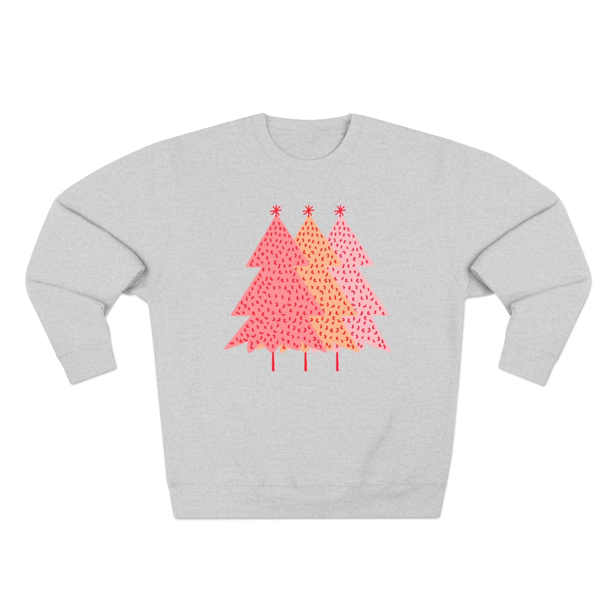 Holiday Fun Simple Pink Pine Trees sweatshirt