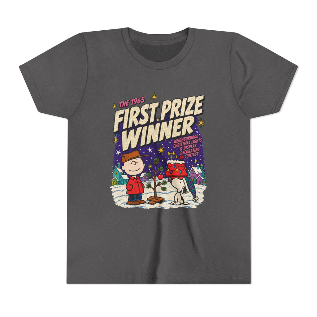 Youth Charlie Brown Christmas Light Contest Winner T Shirt by Holiday Fun, alternate product view 6