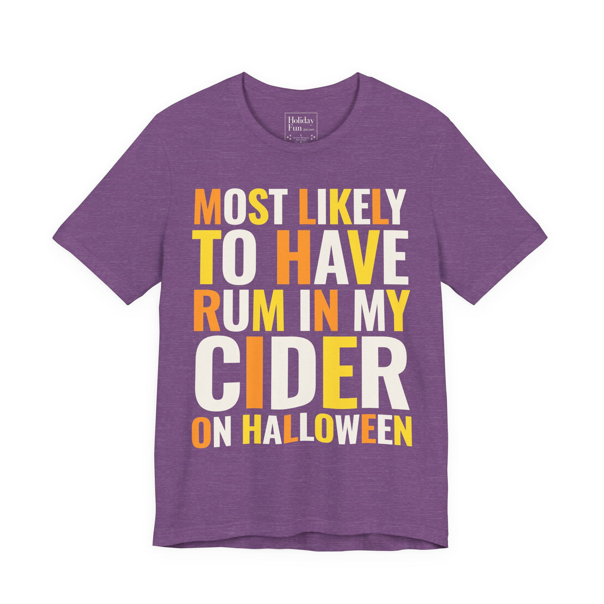 Most Likely To Have Rum In My Cider On Halloween T Shirt – Holiday Fun product photo