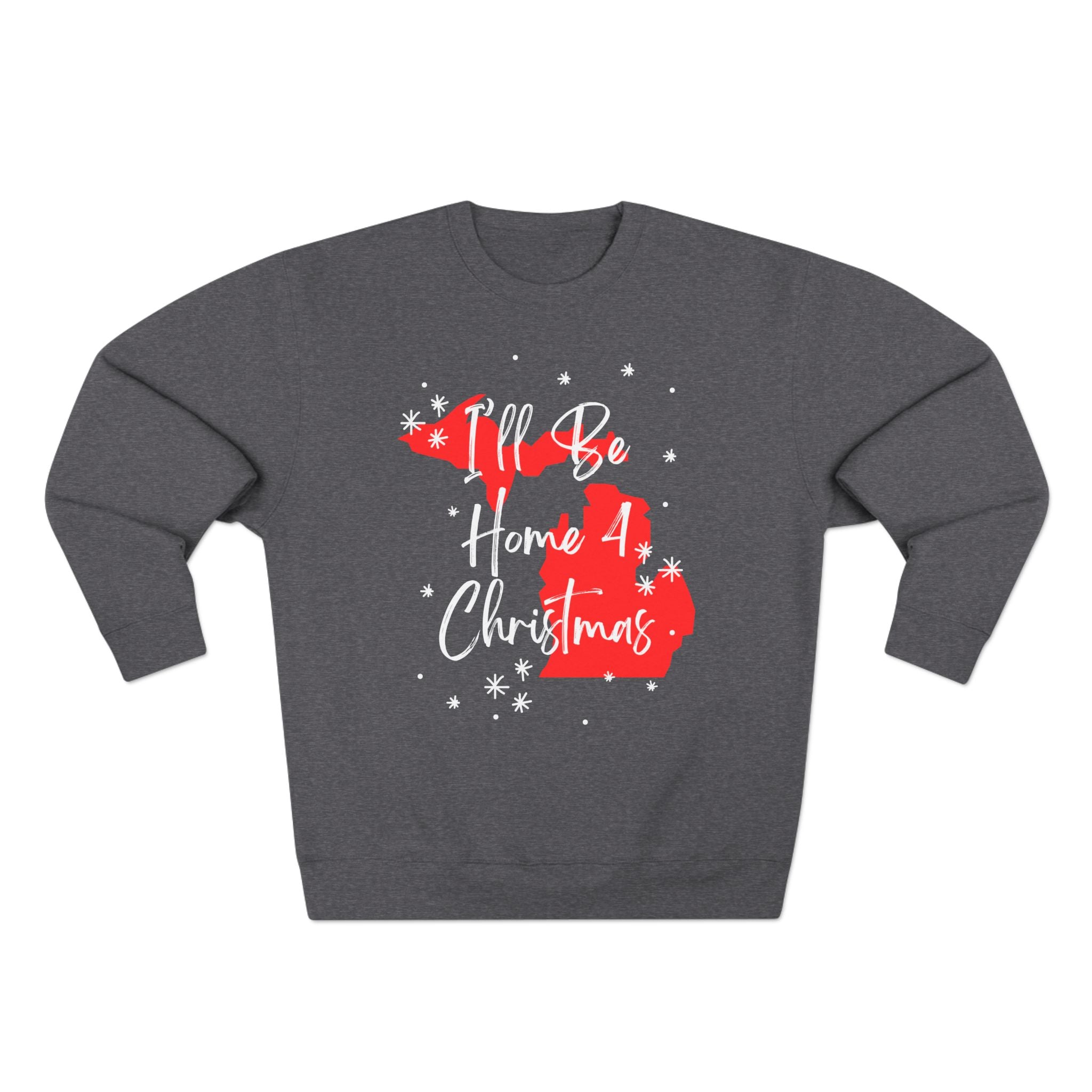 Michigan, I'll Be Home For Christmas Sweatshirt, sweatshirt color and fit view 2