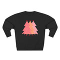 Simple Pink Pine Trees Sweatshirt, sweatshirt color and fit view 3