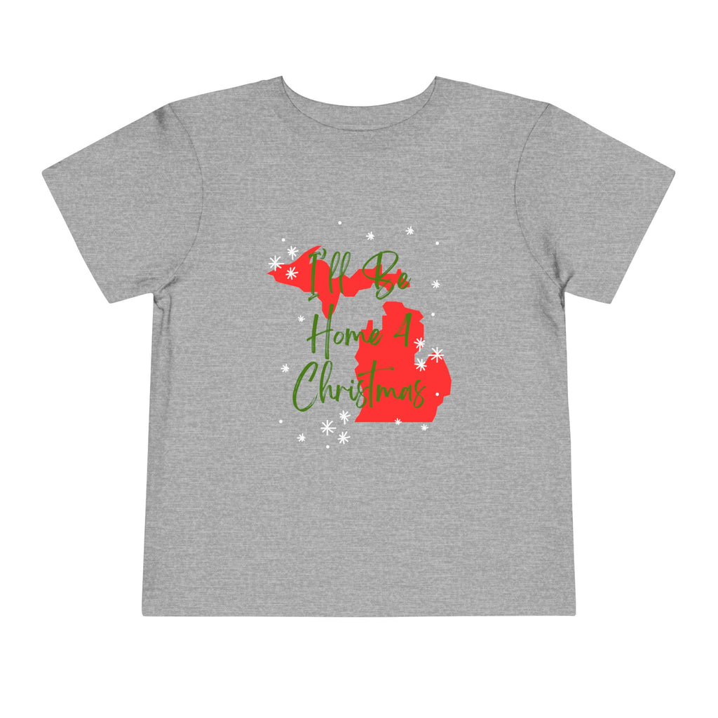 Toddler I'll Be Home For Christmas Michigan T Shirt – Holiday Fun product photo