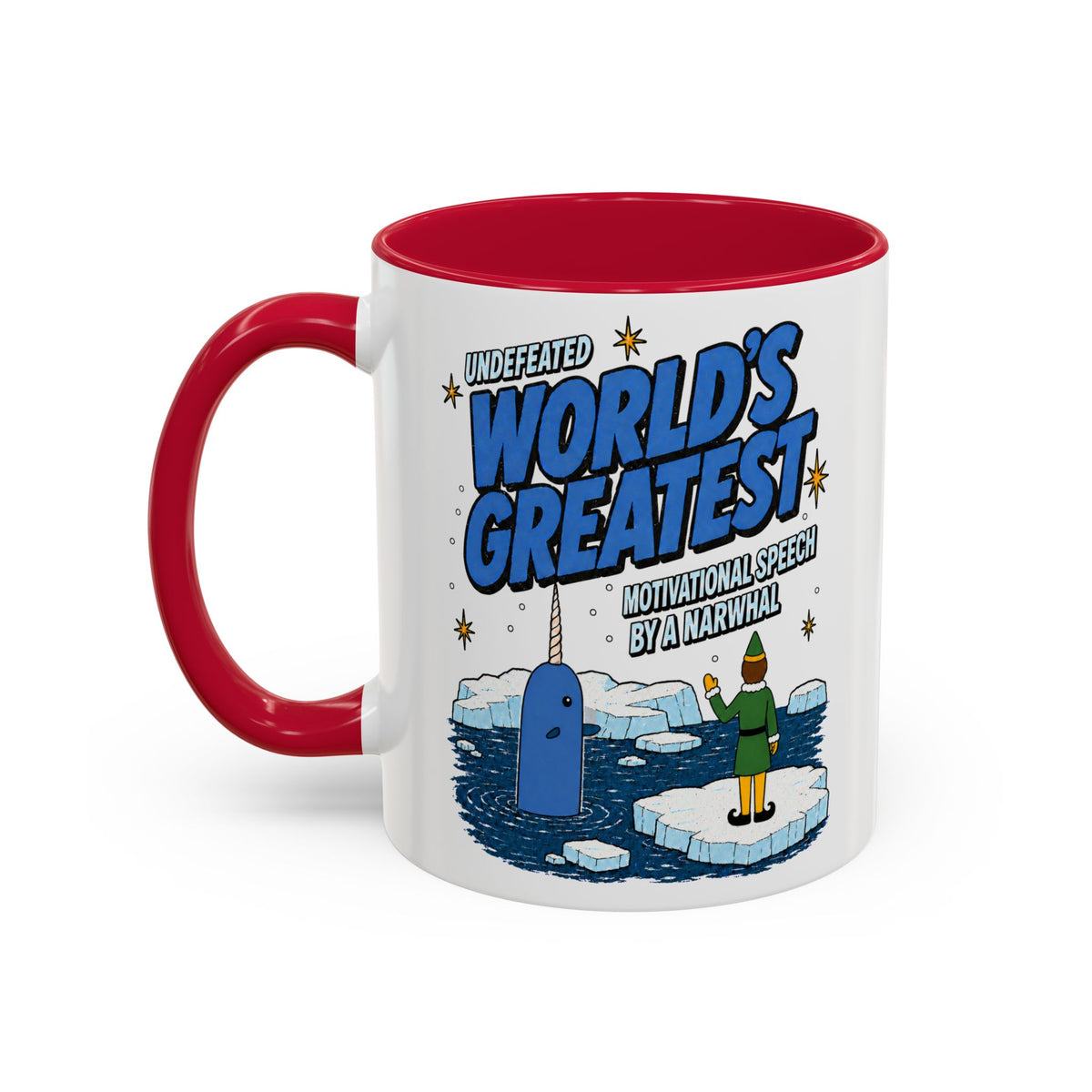 Buddy The Elf Motivational Narwhal Coffee Mug (11oz) by Holiday Fun, alternate product view 3