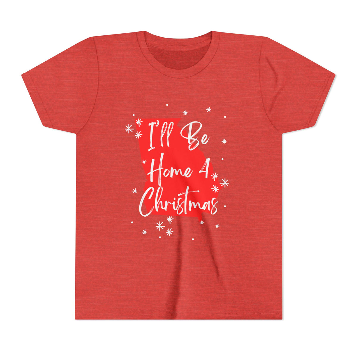 Youth Georgia,  I'll Be Home For Christmas T Shirt by Holiday Fun, alternate product view 6