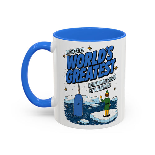 Buddy The Elf Motivational Narwhal Coffee Mug (11oz) by Holiday Fun, alternate product view 2