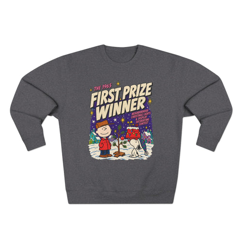 Charlie Brown Christmas Light Contest Winner, sweatshirt color and fit view 2