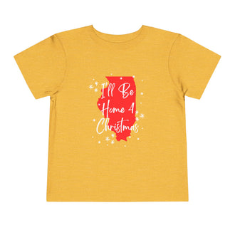 Toddler I'll Be Home For Christmas Illinois T Shirt