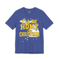 I'll Be Home for Christmas Michigan T-shirt in maize and blue with Great Lakes design