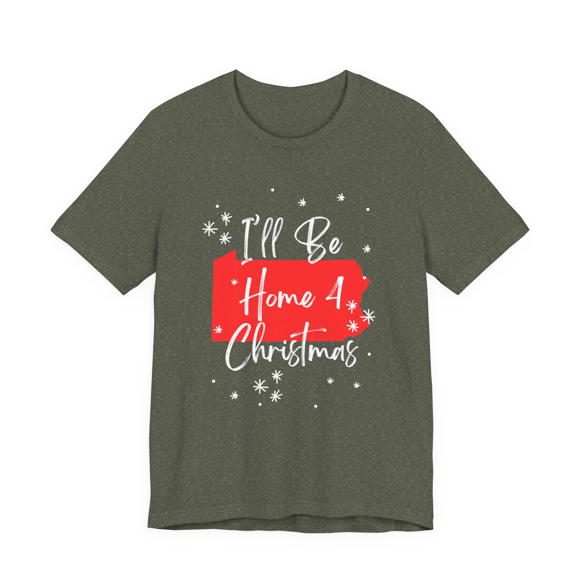 Pennsylvania, I'll Be Home For Christmas T Shirt, shirt color and fit view 9
