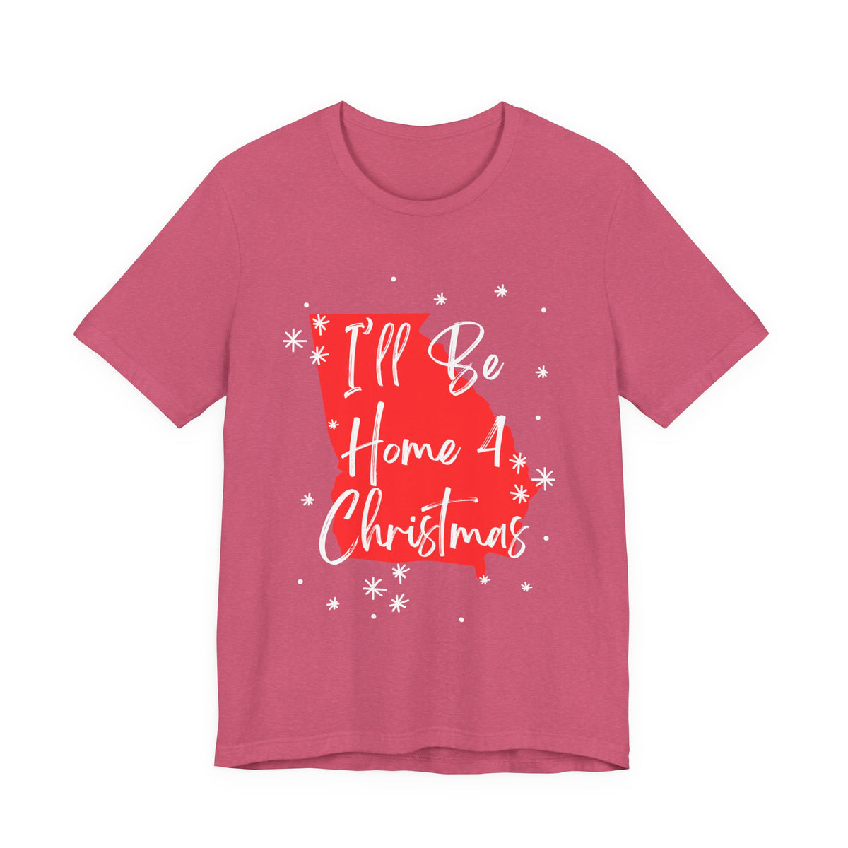 Georgia, I'll Be Home For Christmas T Shirt, shirt color and fit view 8