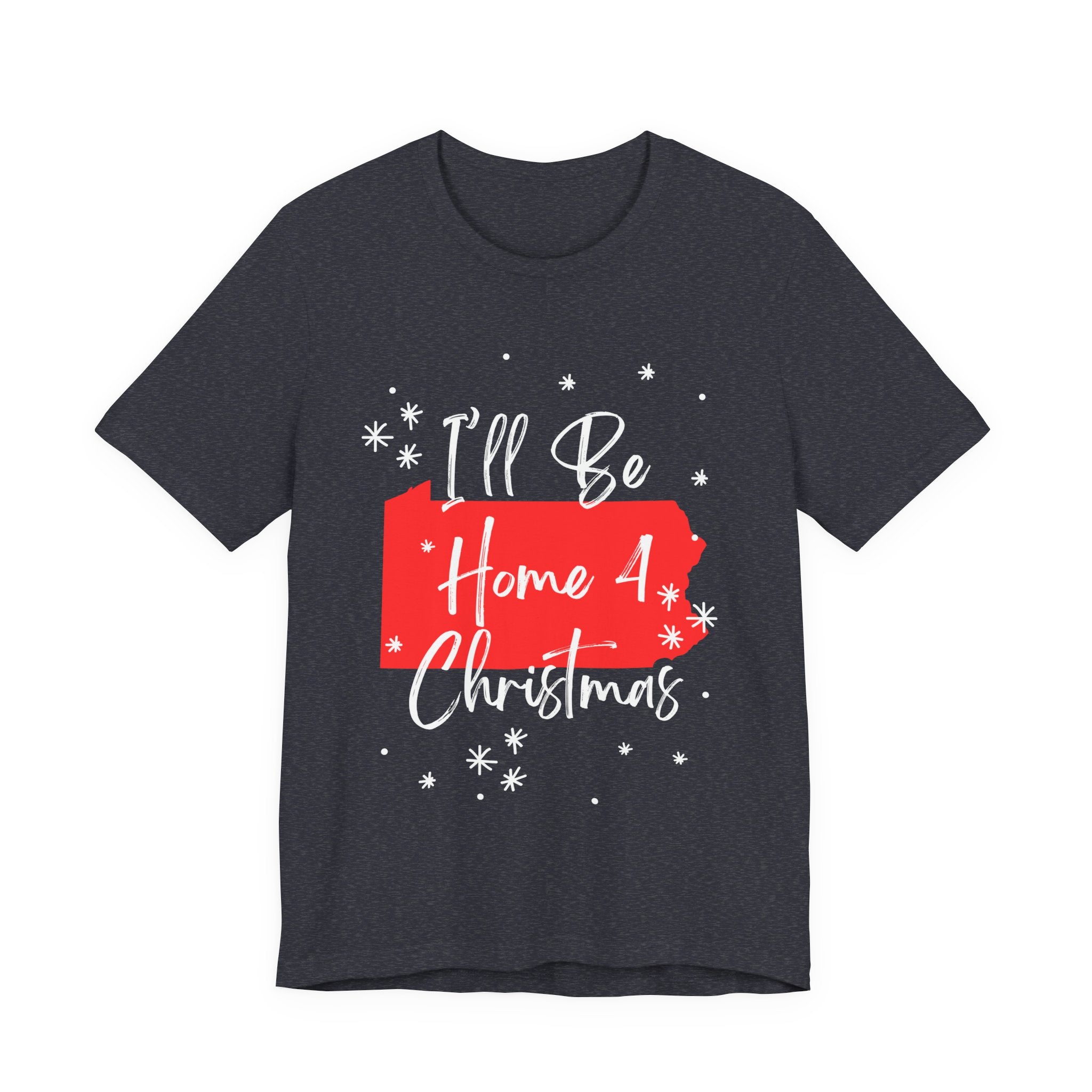 Pennsylvania, I'll Be Home For Christmas T Shirt, shirt color and fit view 3