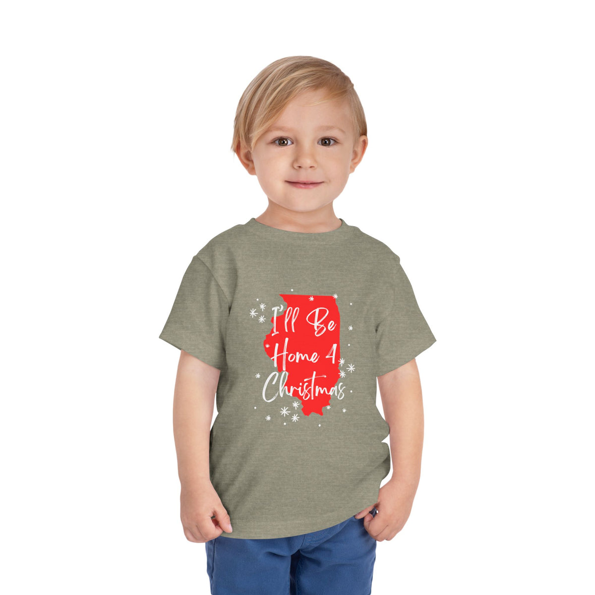 Toddler I'll Be Home For Christmas Illinois T Shirt – Holiday Fun product photo