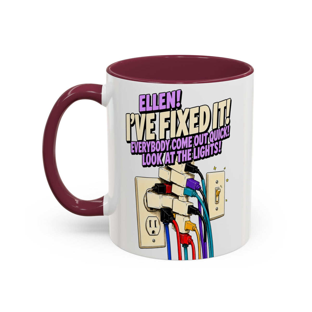 "Ellen! I’ve Fixed It!" Funny Christmas Vacation Coffee Mug (11oz) by Holiday Fun, alternate product view 9