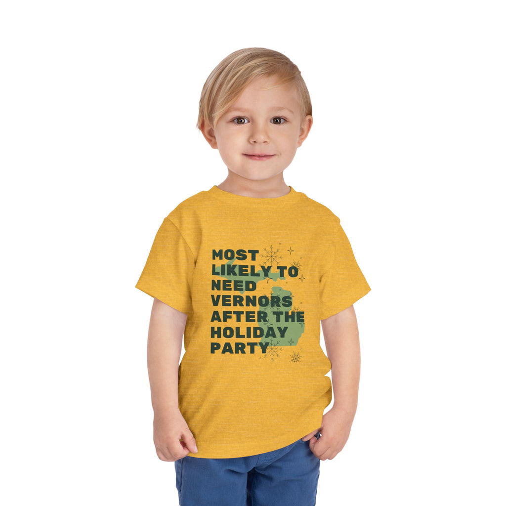Toddler Most Likely To Need Vernors After The Holiday Party T Shirt – Holiday Fun product photo