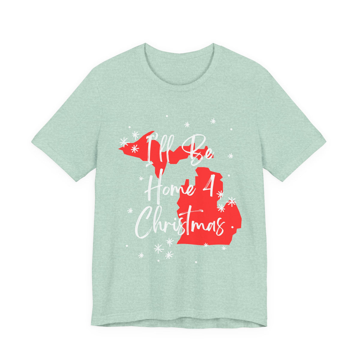 I'll Be Home For Christmas Michigan T Shirt, shirt color and fit view 8