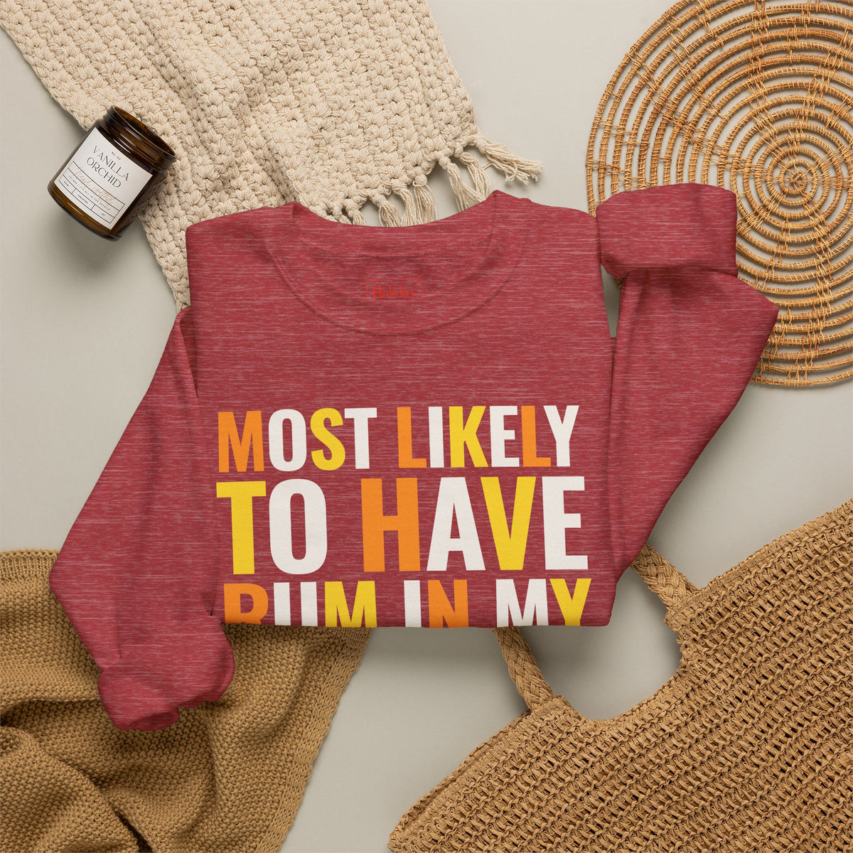 Most Likely to Have Rum in My Cider on Halloween Crewneck Sweatshirt