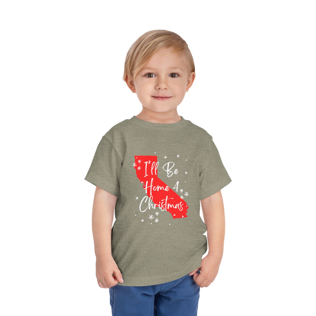 Toddler I'll Be Home For Christmas California T Shirt – Holiday Fun product photo