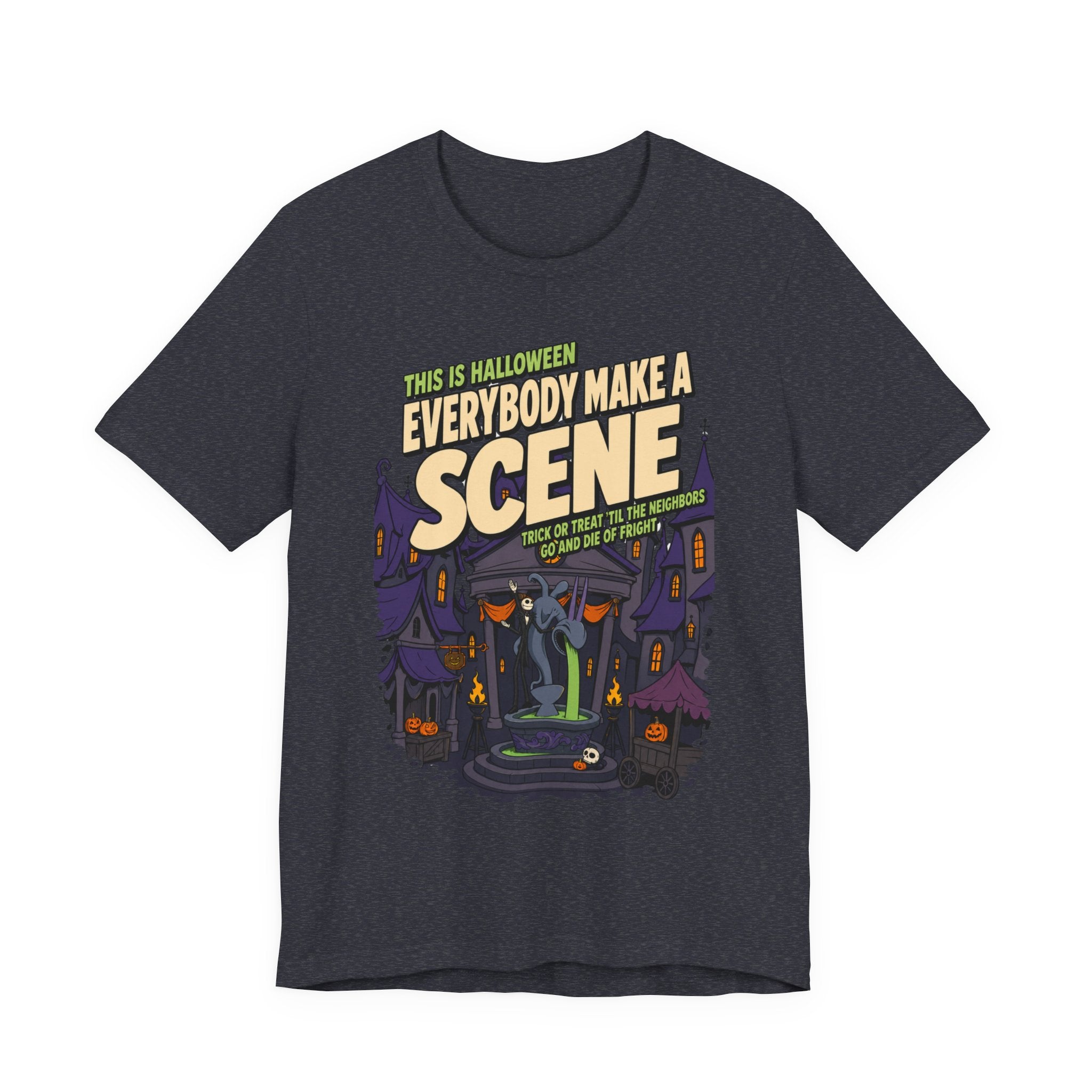 Nightmare Before Christmas Halloween Town T Shirt, shirt color and fit view 5