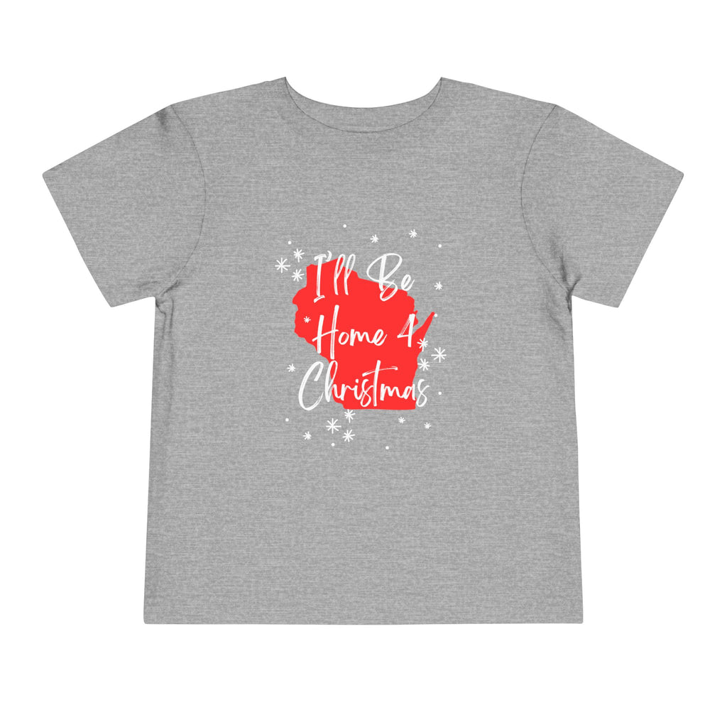 Toddler I'll Be Home For Christmas Wisconsin T Shirt – Holiday Fun product photo