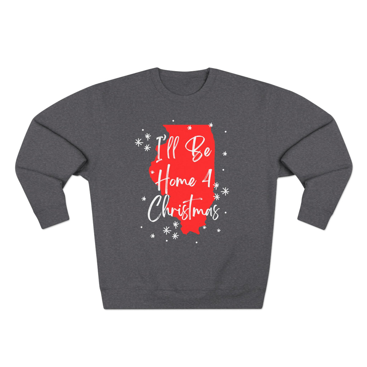 Illinois, I'll Be Home For Christmas Sweatshirt, sweatshirt color and fit view 2