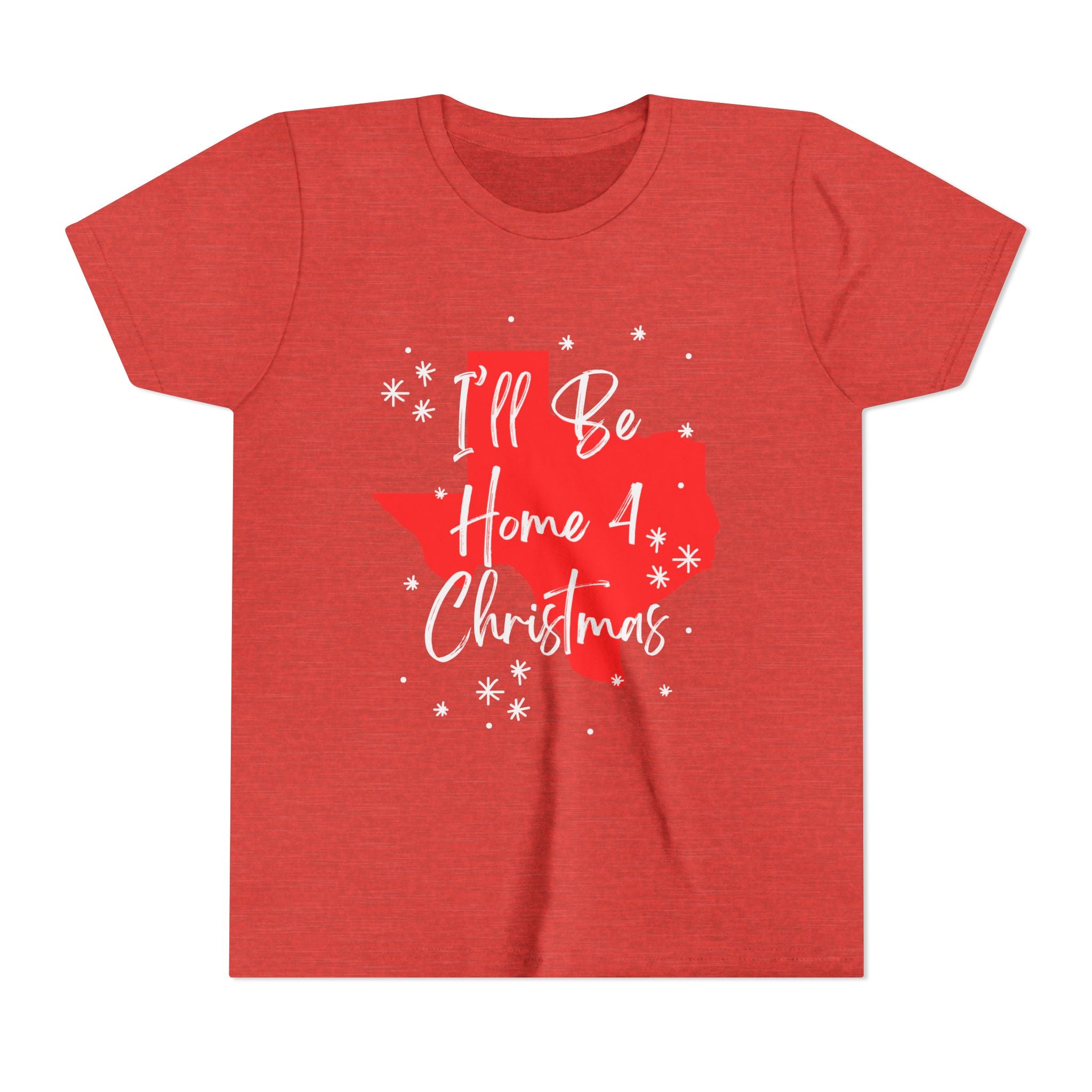 Youth Texas, I'll Be Home For Christmas T Shirt by Holiday Fun, alternate product view 6