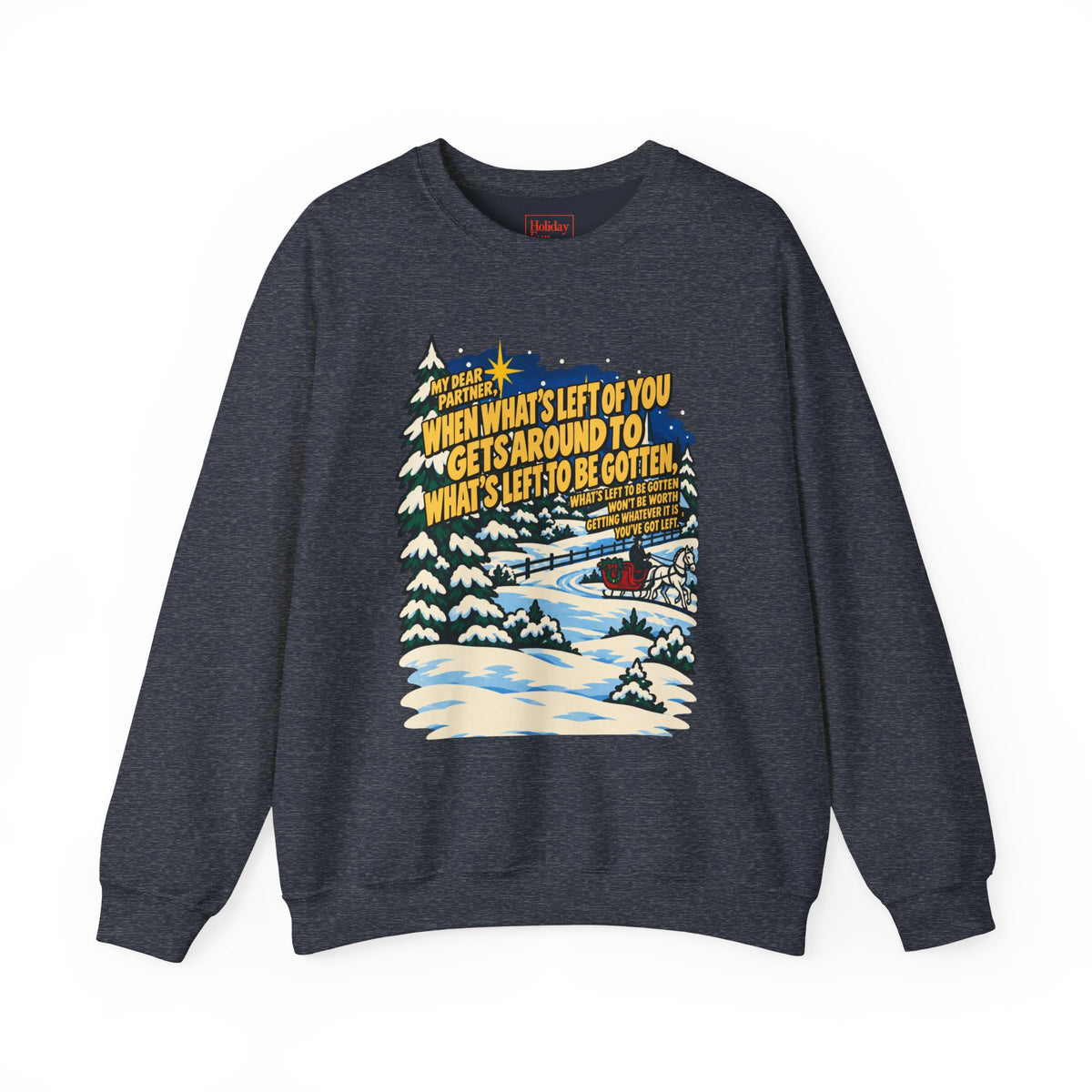 White Christmas Quote Crewneck Sweatshirt, apparel product mockup 4