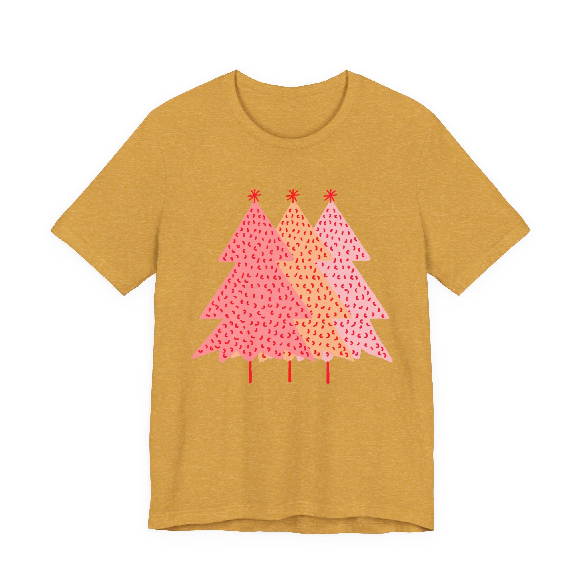 Simple Pink Pine Trees T Shirt, shirt color and fit view 12
