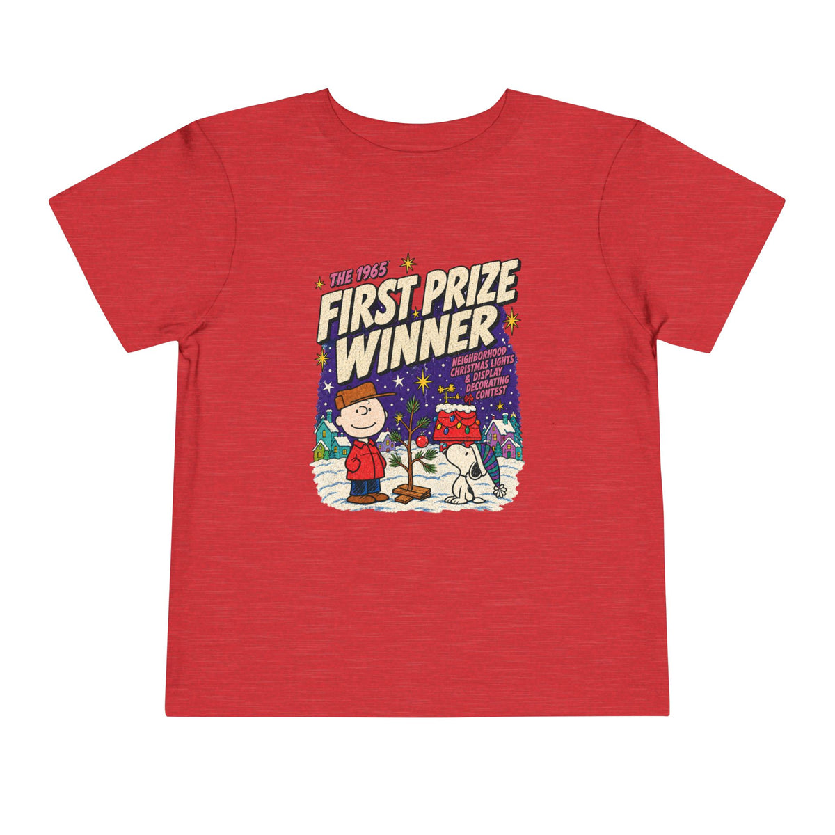 Toddler Charlie Brown Christmas Light Contest Winner T Shirt – Holiday Fun product photo