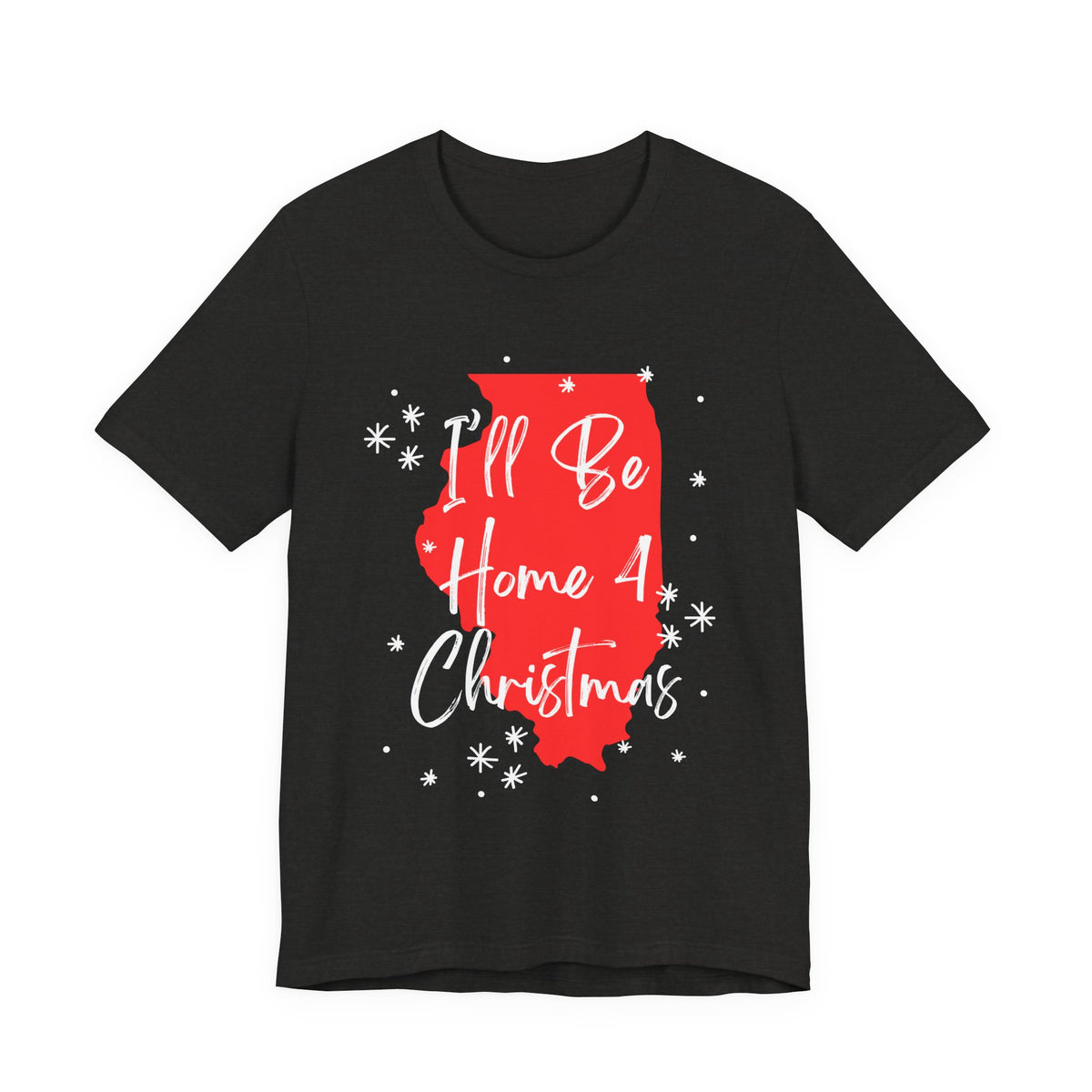 Illinois, I'll Be Home For Christmas T Shirt, shirt color and fit view 5