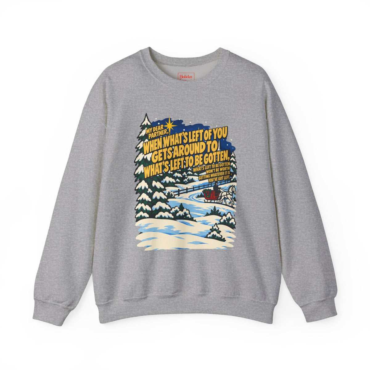 White Christmas Quote Crewneck Sweatshirt, apparel product mockup 2