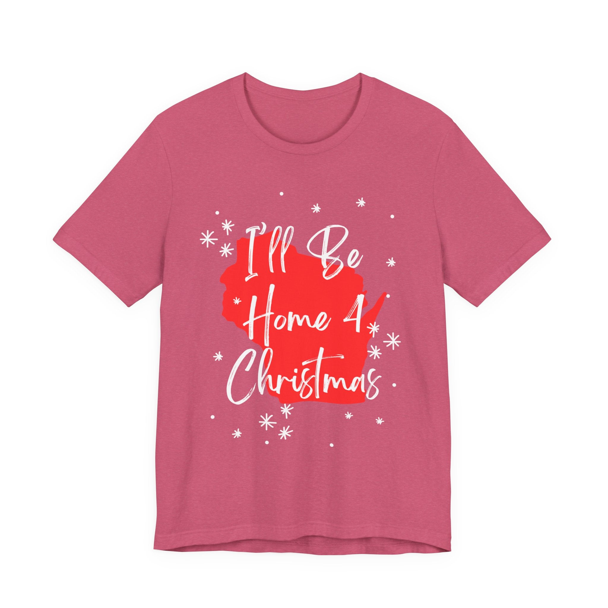 Wisconsin, I'll Be Home For Christmas T Shirt, shirt color and fit view 8