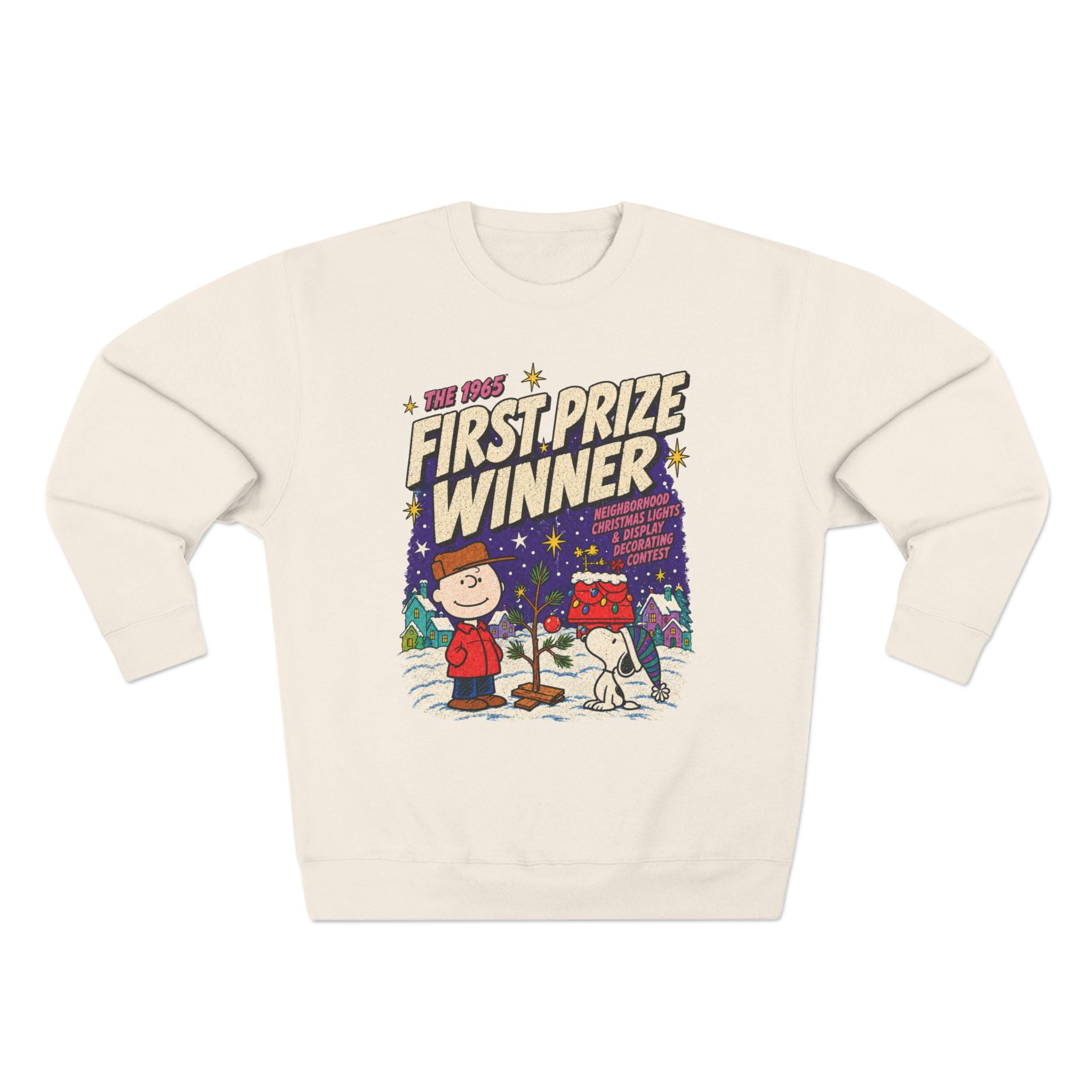 Charlie Brown Christmas Light Contest Winner, sweatshirt color and fit view 4