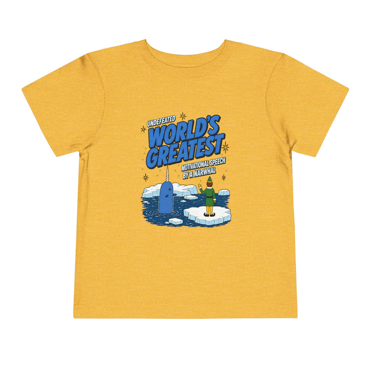 Toddler Buddy The Elf Narwhal Motivation T Shirt – Holiday Fun product photo